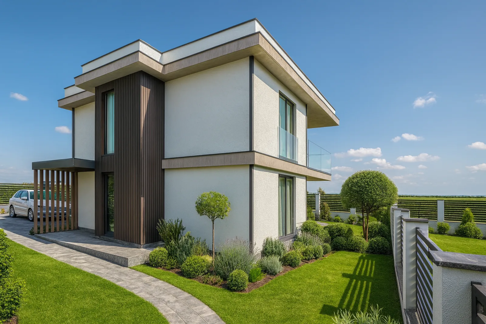 Completed modern house by Altea Build — side view